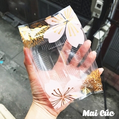 Combo Khay Túi Mai Cúc 11cm đựng bánh Trung Thu (100 bộ) - Túi hàn đựng bánh