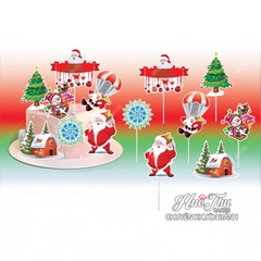 Que cắm Giáng sinh (6 chi tiết) trang trí bánh rau câu, bông lan... dịp Noel