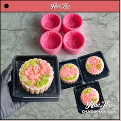 Combo 4 khuôn silicon Hoa Cúc Hoa Sen Trung Thu 1234 A117 làm bánh rau câu 3D 4D nhấn xôi, fondant, socola, nến hanmade