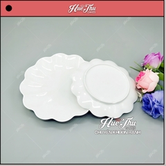 Đĩa Nhựa Tròn Melamine Viền Lượn (nhiều size), Đĩa Tròn Mâm Cúng - trang trí đồ ăn, bàn tiệc, mâm cúng