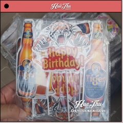 Que cắm Happy Birthday Bia Tiger phụ kiện trang trí bánh sinh nhật, bánh rau câu, bánh kem