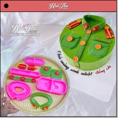 Khuôn silicon Công An, Cảnh Sát, Bộ Đội (bộ 4 khuôn) làm bánh rau câu 3D 4D nhấn xôi, chè trôi nước, socola, nến hanmade