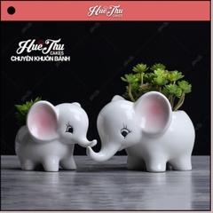 Chậu Hoa Sứ Con Voi Decor - trang trí đồ ăn, mâm cúng, trang trí nhà cửa