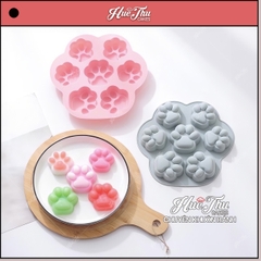 Khuôn silicon Bàn Chân Mèo A19 (vỉ 7 hình) làm bánh rau câu 3D 4D nhấn xôi, fondant, socola, nến hanmade