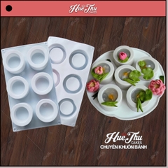 Khuôn silicon Hình Trụ Tròn A27 (vỉ 6 hình) làm bánh rau câu 3D 4D nhấn xôi, fondant, socola, nến hanmade