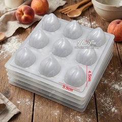 Khuôn rau câu Trái Đào (vỉ 9 trái) Tạo Hình 3D/4D Đa Dụng