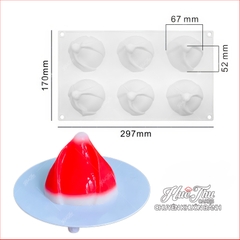 Khuôn silicon Mũ Noel A96 (vỉ 6 hình) làm bánh rau câu 3D 4D nhấn xôi, fondant, socola, nến hanmade