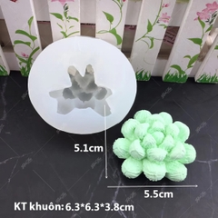 Khuôn silicon Sen Đá Bắp Cải 5.5cm (số 7) làm bánh rau câu 3D 4D nhấn xôi, fondant, socola, nến hanmade