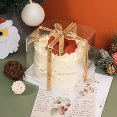 Hộp đựng bánh vuông 13x13cm đế trắng cao 12cm (10 cái) đựng bánh rau câu, bông lan, Trung Thu
