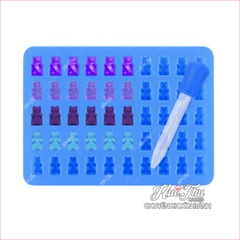 Khuôn silicon kẹo chip Chú Gấu (vỉ 50 hình) làm kẹo dẻo, chip chip, rau câu mini, thạch trà sữa