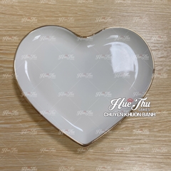 Đĩa Tim Viền Đen, Viền Vàng 12.5cm, Đĩa Tim Sứ Decor - trang trí đồ ăn, mâm cúng