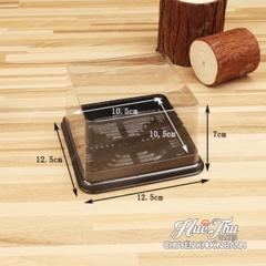 Hộp đựng bánh vuông 12x12cm đế đen, đế vàng cao 5/7.5cm (10 cái) đựng bánh rau câu, bông lan, Trung Thu