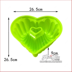 Khuôn silicon hình Trái Tim 22/26.5cm làm bánh rau câu 3D 4D nhấn xôi, fondant, socola, nến hanmade