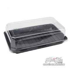 Hộp đế đen 25cm cao 7.5cm HC4 (10 hộp) đựng bánh rau câu cá chép, bông lan, xôi, cơm