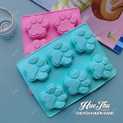 Khuôn silicon Bàn Chân Mèo A18 (vỉ 6 hình) làm bánh rau câu 3D 4D nhấn xôi, fondant, socola, nến hanmade
