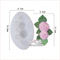 Khuôn silicon Chùm Hoa Cẩm Tú Cầu Đôi 10.8cm làm bánh rau câu 3D 4D nhấn xôi, fondant, socola, nến hanmade