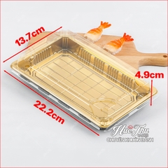 Hộp Nhựa Vàng HC6 22cm (10/50 hộp, có nắp) đựng bánh các loại, đựng đồ ăn đẳng cấp, sang trọng