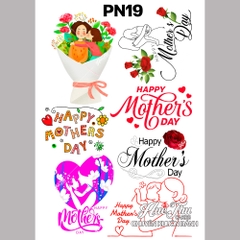 Tấm Decal Trong chủ đề Phụ Nữ - Tình Yêu (5 tờ) chữ dán tem dán lên bánh trang trí bánh rau câu tiện lợi (nhiều mẫu)