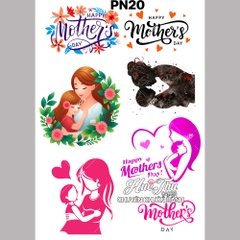 Tấm Decal Trong chủ đề Phụ Nữ - Tình Yêu (5 tờ) chữ dán tem dán lên bánh trang trí bánh rau câu tiện lợi (nhiều mẫu)