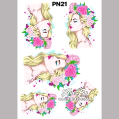 Tấm Decal Trong chủ đề Phụ Nữ - Tình Yêu (5 tờ) chữ dán tem dán lên bánh trang trí bánh rau câu tiện lợi (nhiều mẫu)