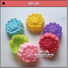 Khuôn silicon Hoa Sen 5cm (10 cái) làm bánh rau câu 3D 4D nhấn xôi