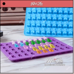 Khuôn silicon kẹo chip Chú Gấu (vỉ 50 hình) làm kẹo dẻo, chip chip, rau câu mini, thạch trà sữa