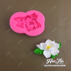 Khuôn silicon Hoa Mộc Lan 7.2cm (có lá) làm bánh rau câu 3D 4D nhấn xôi, fondant, socola, nến hanmade