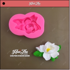 Khuôn silicon Hoa Mộc Lan 7.2cm (có lá) làm bánh rau câu 3D 4D nhấn xôi, fondant, socola, nến hanmade