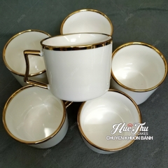 Ly Sứ Đựng Nước Viền Vàng bày mâm thôi nôi - ly cốc sứ đựng nước, trà trang trí đồ ăn, bàn tiệc, mâm cúng