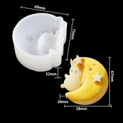 Khuôn silicon Thỏ Mặt Trăng A35 làm bánh rau câu 3D 4D nhấn xôi, fondant, socola, nến hanmade