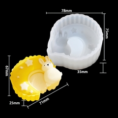 Khuôn silicon Thỏ Mặt Trăng A35 làm bánh rau câu 3D 4D nhấn xôi, fondant, socola, nến hanmade