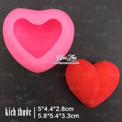 Khuôn silicon Trái Tim Trơn làm bánh rau câu 3D 4D nhấn xôi, fondant, socola, nến hanmade