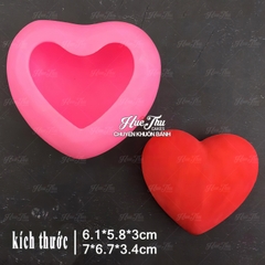 Khuôn silicon Trái Tim Trơn làm bánh rau câu 3D 4D nhấn xôi, fondant, socola, nến hanmade