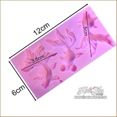 Khuôn silicon Cá Vàng (vỉ 3 con) làm bánh rau câu 3D 4D nhấn xôi, fondant, socola, nến hanmade