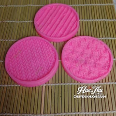 Khuôn silicon Mặt Bánh Trung Thu Nghệ Thuật 9cm (bộ 3 khuôn) làm bánh rau câu 3D 4D nhấn xôi, fondant, socola, nến hanmade