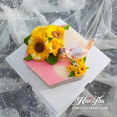 Khuôn silicon hoa Hướng Dương 10cm làm bánh rau câu 3D 4D nhấn xôi, fondant, socola, nến hanmade