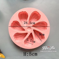 Khuôn silicon 7 Cánh Hoa Tình Yêu 24.5cm làm bánh rau câu 3D 4D nhấn xôi, fondant, socola, nến hanmade