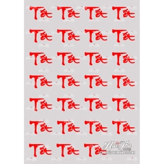 Tấm Decal Trong chủ đề Tết - Năm Mới - Cá Chép, chữ dán tem dán lên bánh trang trí bánh rau câu tiện lợi (nhiều mẫu)