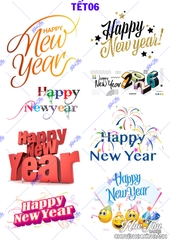 Tấm Decal Trong chủ đề Tết - Năm Mới - Cá Chép, chữ dán tem dán lên bánh trang trí bánh rau câu tiện lợi (nhiều mẫu)