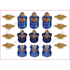 Tấm Tem Nhãn Bia Rượu XO Heineken Tiger Chivas decal dán lên bánh trang trí bánh rau câu tiện lợi (nhiều mẫu)