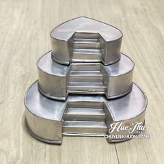 Khuôn cầu thang tròn/vuông/tim (bộ 3 khuôn) đổ bánh rau câu 4D