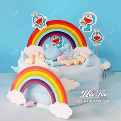Que cắm Cầu Vồng (10 cái - nhiều mẫu) trang trí bánh rau câu, bánh kem