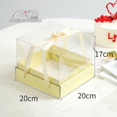 Hộp Mica Đế Cao đựng Bánh Sinh Nhật, Bánh Rau Câu 17/20cm (kèm đế và dây xách) đựng bánh sinh nhật, quà tặng