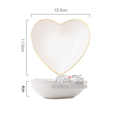 Bát Trái Tim Sứ 12.5cm Nhiều Màu, Chén Tim Decor - trang trí đồ ăn, mâm cúng