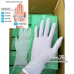 Găng Tay Y Tế Vglove Latex Không Bột Màu Trắng Hộp 100 Cái - Găng tay dùng trong thực phẩm, thẩm mỹ, công nghiệp