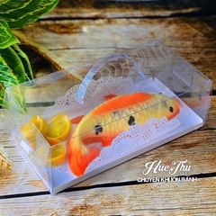 Hộp đựng bánh mica quai xách (2 bánh) đựng bánh trung thu, bông lan