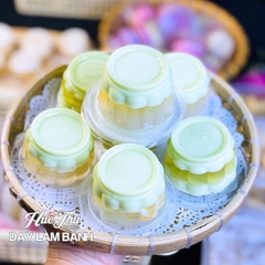 Hộp đựng rau câu Bông Mai (50 cái, có nắp) hũ nhựa hấp bánh flan, da lợn, đựng tàu hủ singapore, panna cotta, rau câu ly