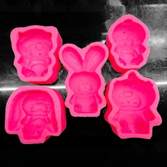 Khuôn silicon Baby Three A205 (nhiều mẫu) làm bánh rau câu 3D 4D nhấn xôi, fondant, socola, nến hanmade