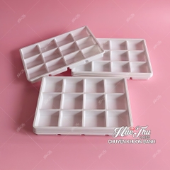 Hộp Nhựa Đế Trắng 12 Ô 5.3cm HC15 (10/50 hộp) Đựng Rau Câu, Bánh Mini, Xôi, Cup Set Tiện Dụng