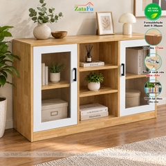 Tủ Trang Trí Tủ Đựng Tài Liệu Có Kính Hiện Đại Nhiều Ngăn Gỗ MDF Dày 17mm TUTT-79 ZataFu